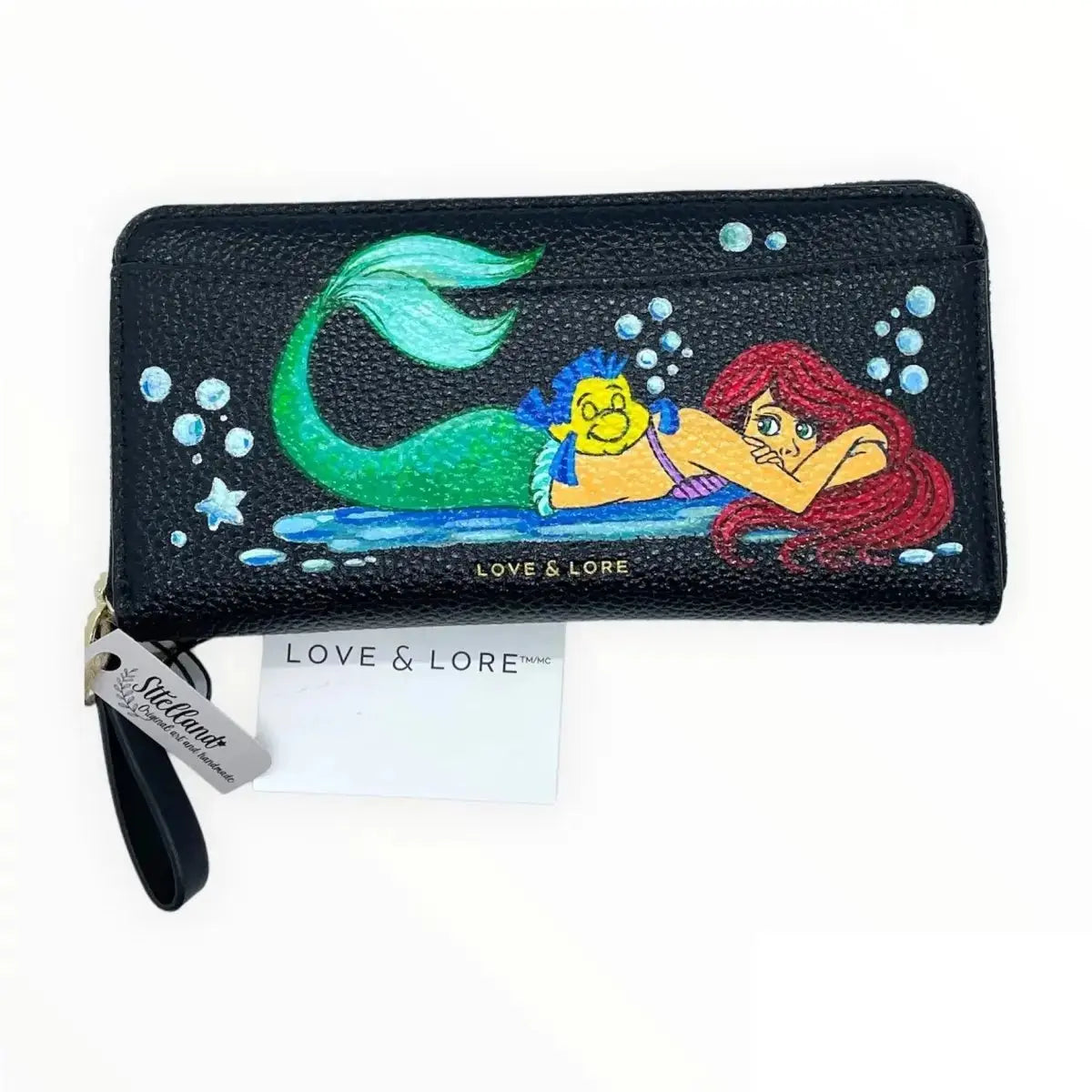 Ariel Little Mermaid design Hand Painted Artwork - Ariel Little Mermaid design - Love & Lore Wallet Sttelland Boutique
