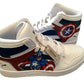 Hand Painted Artwork - Puma Tennis shoes Captain America and Shield First Avenger - Marvel Sttelland Boutique