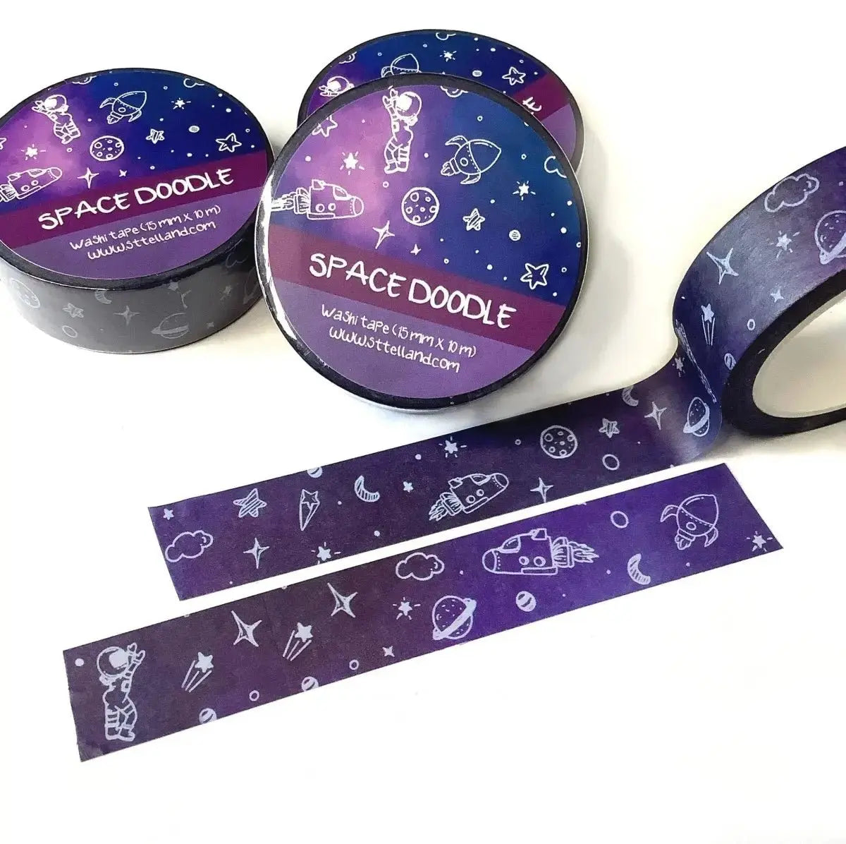 Space Doodles Washi Tape - custom washi tape - Washi Tape - Constellation Tape - Eco Friendly Tape - Art, Deco Gift for Flower Lovers Sttelland Boutique